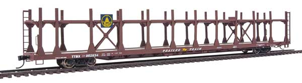 910-8006 WalthersMainline 89' Flatcar w/Bi-Level Open Auto Rack - Ready to Run -- Baltimore & Ohio Rack, Trailer Train Flatcar TTBX #962934