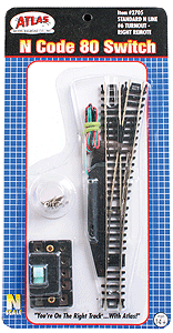 150-2705 Atlas N Code 80 -- #6 Right Hand Remote Turnout