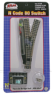 150-2708 Atlas N Code 80 -- Wye Remote Turnout