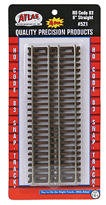 150-521 Atlas HO Code 83 -- 6" Straight