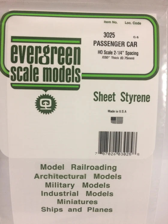 269-3025 Evergreen Passenger Car Siding