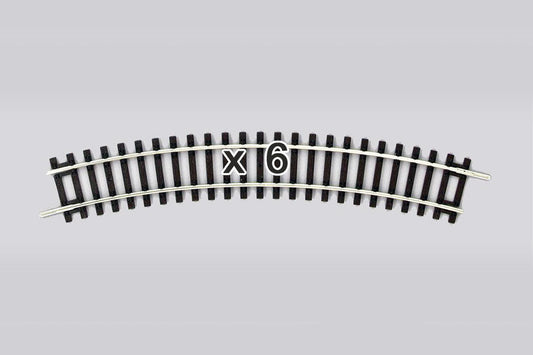 Box of 6 Curved Track, R1/30° (HO-Scale)