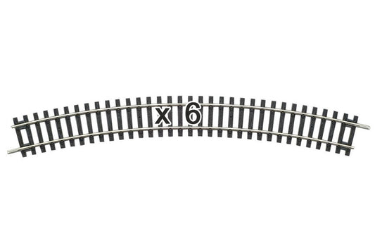 Box of 6 Curved Track, R3/30° (HO-Scale)