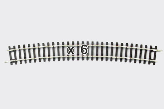 Box of 6 Curved Track, R9/15° (HO-Scale)