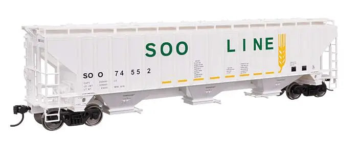 910-49074 WalthersMainline 57' Trinity 4750 3-Bay Covered Hopper - Ready to Run -- Soo Line #74552