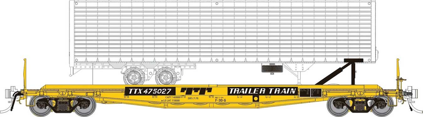 606-138019A Rapido HO 50' TOFC Flatcar -- TTX
