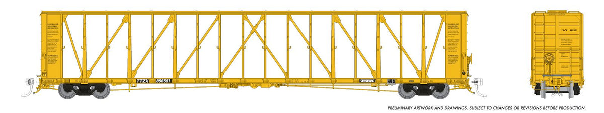 606-174015A Rapido HO NSC 73' Centerbeam Flatcar -- TTX