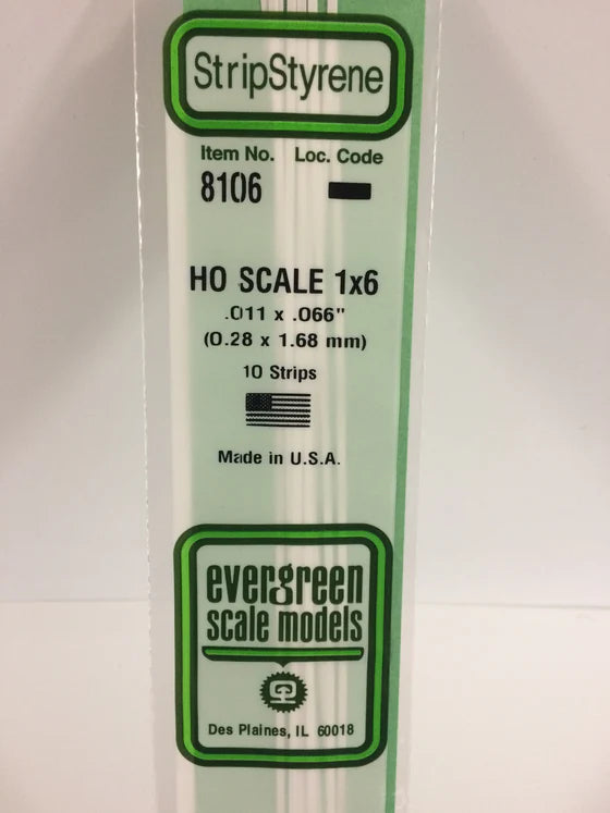 269-8106 Evergreen Strip -- HO 1x6