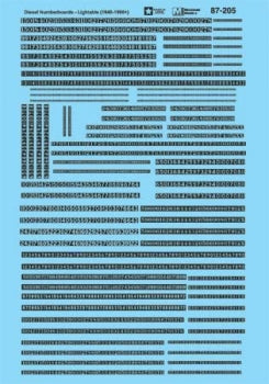 460-87205 Microscale HO Assorted Number Boards