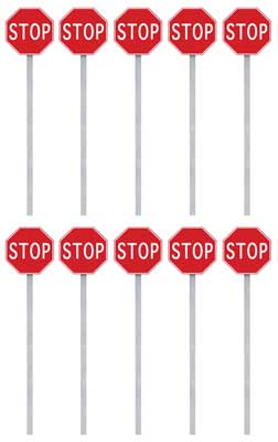 949-4212 Walthers HO Stop Signs Red