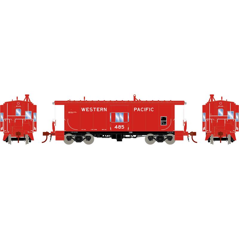 ATHG-78600 Athearn Genesis HO Bay Window Caboose w/Lights,Western Pacific#485