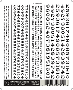 785-509 WS RR Roman Numbers Black