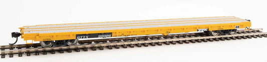910-5372 WalthersMainline 60' Pullman-Standard Flatcar - Ready to Run -- TTX OTTX #90026 (Farm machinery service; yellow, black, white)1