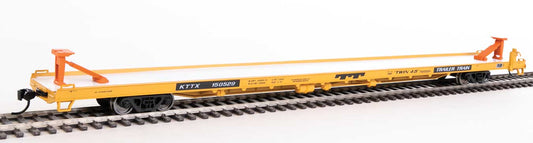 910-5719 WalthersMainline 89' Channel Side Flatcar - Ready to Run -- Trailer-Train KTTX #150529  (yellow, black; Twin 45')
