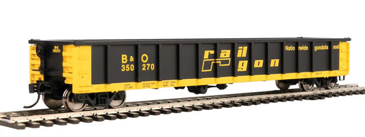 910-6262 WalthersMainline 53' Railgon Gondola - Ready To Run -- Baltimore & Ohio #350211 (patch; black, yellow)
