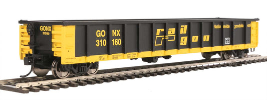 910-6277 WalthersMainline 53' Railgon Gondola - Ready To Run -- Railgon GONX #310160 (as-built; black, yellow)