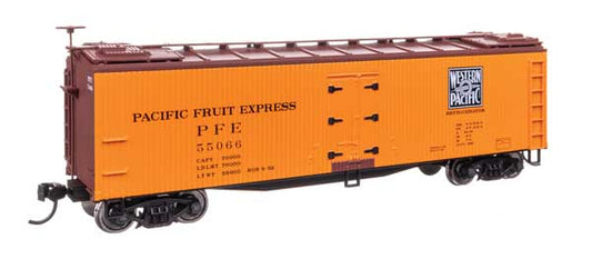 910-41236 WalthersMainline 40’ Wood Reefer W/wood Roof & Ends Pacific Fruit Express - WP #55066