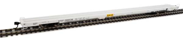 920-104213 WalthersProto 89' Bethlehem Flush-Deck Flatcar - Ready to Run -- Santa Fe #296539