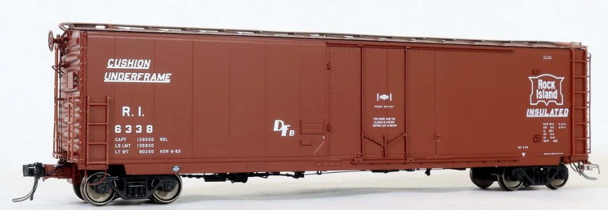 Model of a boxcar with branding and text on a white background