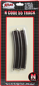 150-2010 Atlas N Code 55 -- 10" Radius Full Curve