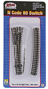 150-2751 Atlas N Code 80 -- #4 Right Hand Standard Turnout