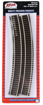 150-536 Atlas HO Code 83 -- 24" Radius Curve