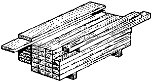 150-791 Atlas HO Stacked Mill Lumber