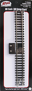 150-840 Atlas HO Code 100 -- 9" Straight Terminal Track