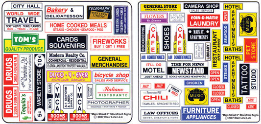 184-154 Blair Line HO Main Street Storefront Signs #2