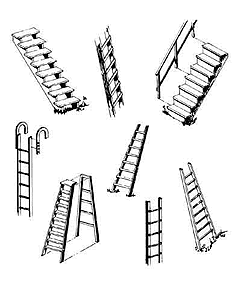 210-1602 Central Valley HO Steps & Ladders Set