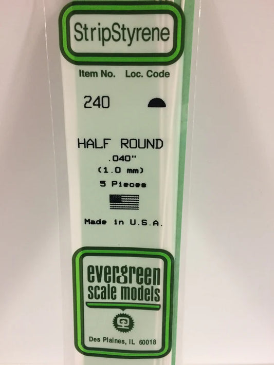 269-240 Evergreen Half Round -- .040