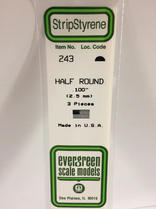 269-243 Evergreen Half Round -- .100