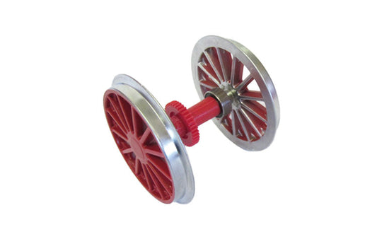Ball Bearing Plated Wheelset: BR194, Red (G-Scale)