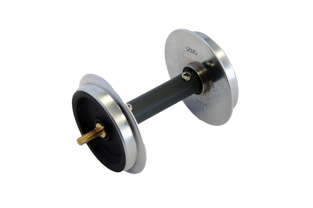 Ball Bearing Wheelset with Pickups: 30mm, 2 pcs - Fits Most American Cars (G-Scale)