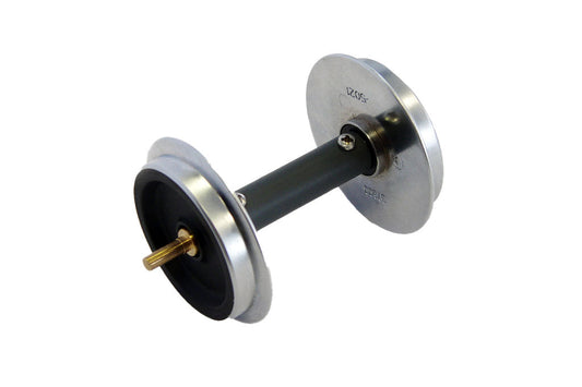 Ball Bearing Wheelset with Pickups: 30mm, 2 pcs - Fits Most American Cars (G-Scale)