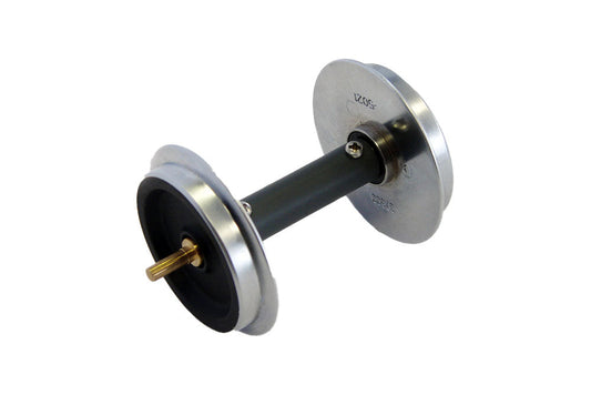 Ball Bearing Wheelset with Pickups: 35mm, 2 pcs - Fits Most European Cars (G-Scale)