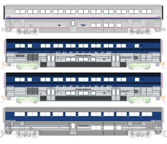 381-1069002 Kato N Amtrak Pacific Surfliner 4 Car Add-on Set