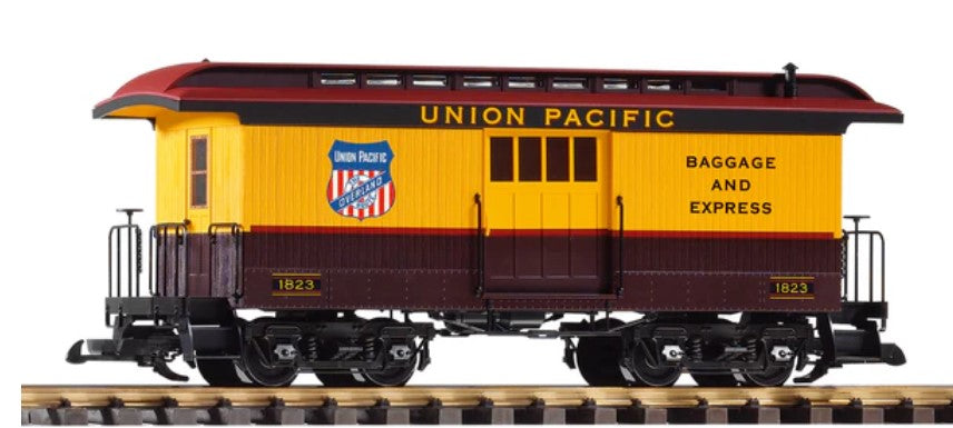 Model of a Union Pacific train car on a white background