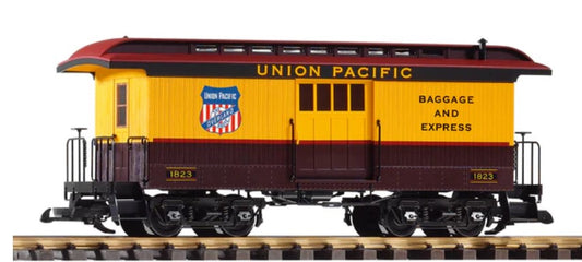 Model of a Union Pacific train car on a white background