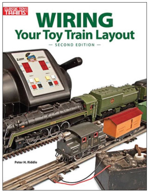 Book cover of 'Wiring Your Toy Train Layout' with model train set on a white background