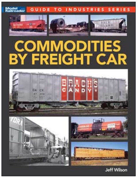 Book cover of 'Commodities by Freight Car' with images of freight cars and title text.