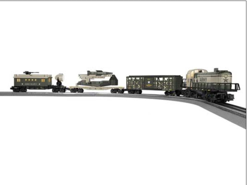 Model train set on a white background