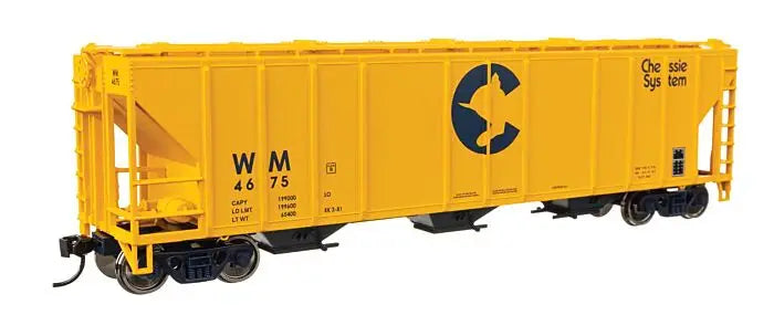 910-49429 WalthersMainline 50' Pullman-Standard PS2-CD 4427 3-Bay Covered Hopper - Ready to Run -- Western Maryland #4675