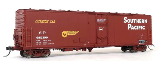 Model of a Southern Pacific cushion car on a white background