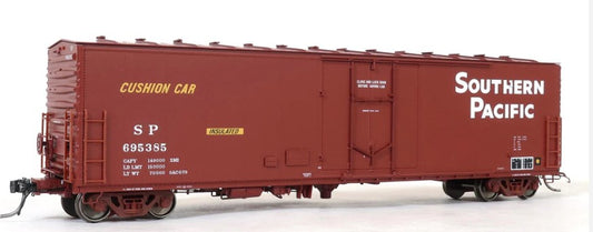 Model of a Southern Pacific cushion car on a white background