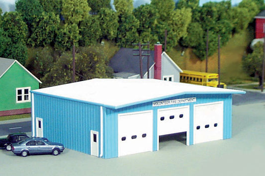 541-19 Pikestuff HO Fire Station - Blue