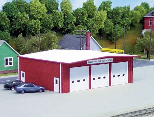 541-192 Pikestuff HO Fire Station - Red
