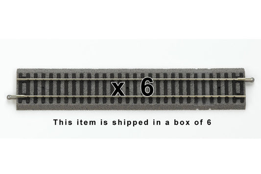 Box of 6 Roadbed A-Track Straight for Power Clip, 9.1" (HO-Scale)