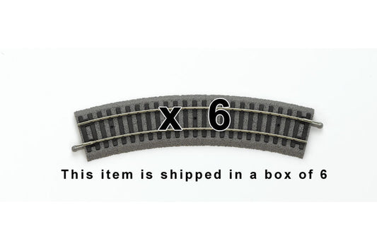 Box of 6 Roadbed A-Track Curved Track, R1 14.2"/30° (HO-Scale)