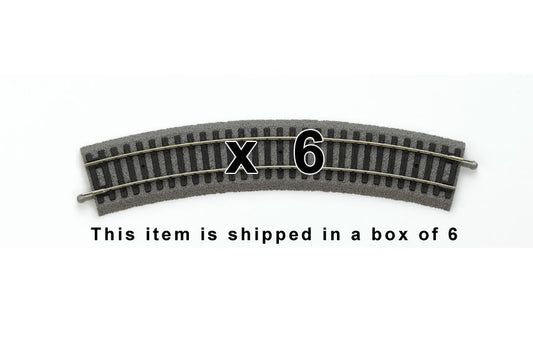 Box of 6 Roadbed A-Track Curved Track, R2 16.6"/30° (HO-Scale)